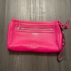 Coach Fuchsia Leather Clutch